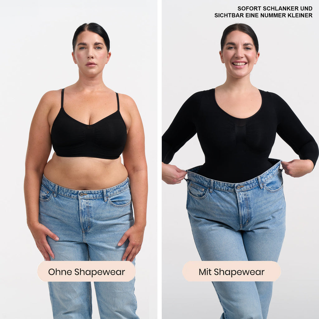Body Sculpting Shapewear manga larga con cordón