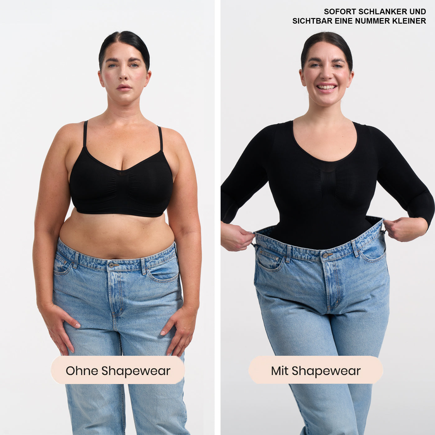 Body Sculpting Shapewear manga larga con cordón