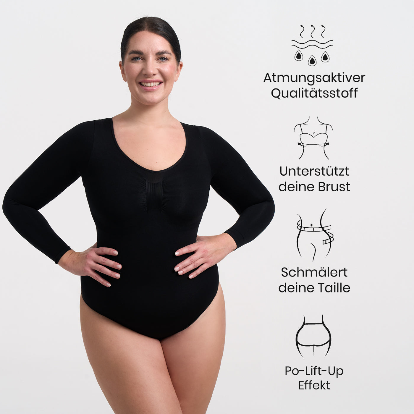 Body Sculpting Shapewear de manga larga con braguita