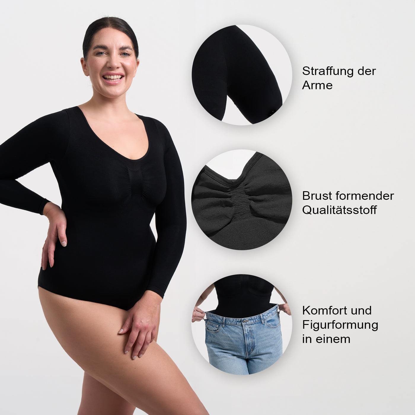 Body Sculpting Shapewear de manga larga con braguita